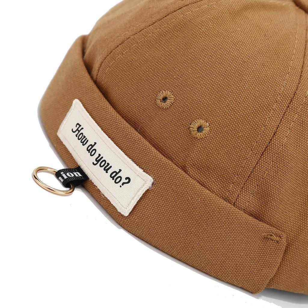 New Letter Embroidery Cotton Docker Cap Brimless Hat Beanie Hats Adjustable Hip Hop Landlord Sailor Caps for Men Women