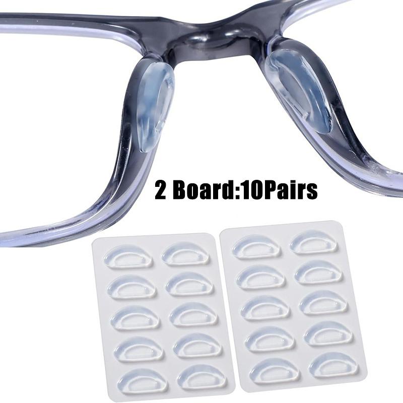 

10/20 пар силиконовые клейкие носоупоры для очков, очков для чтения, солнцезащитных очков, противоскользящие, мягкие, для пластиковых оправ