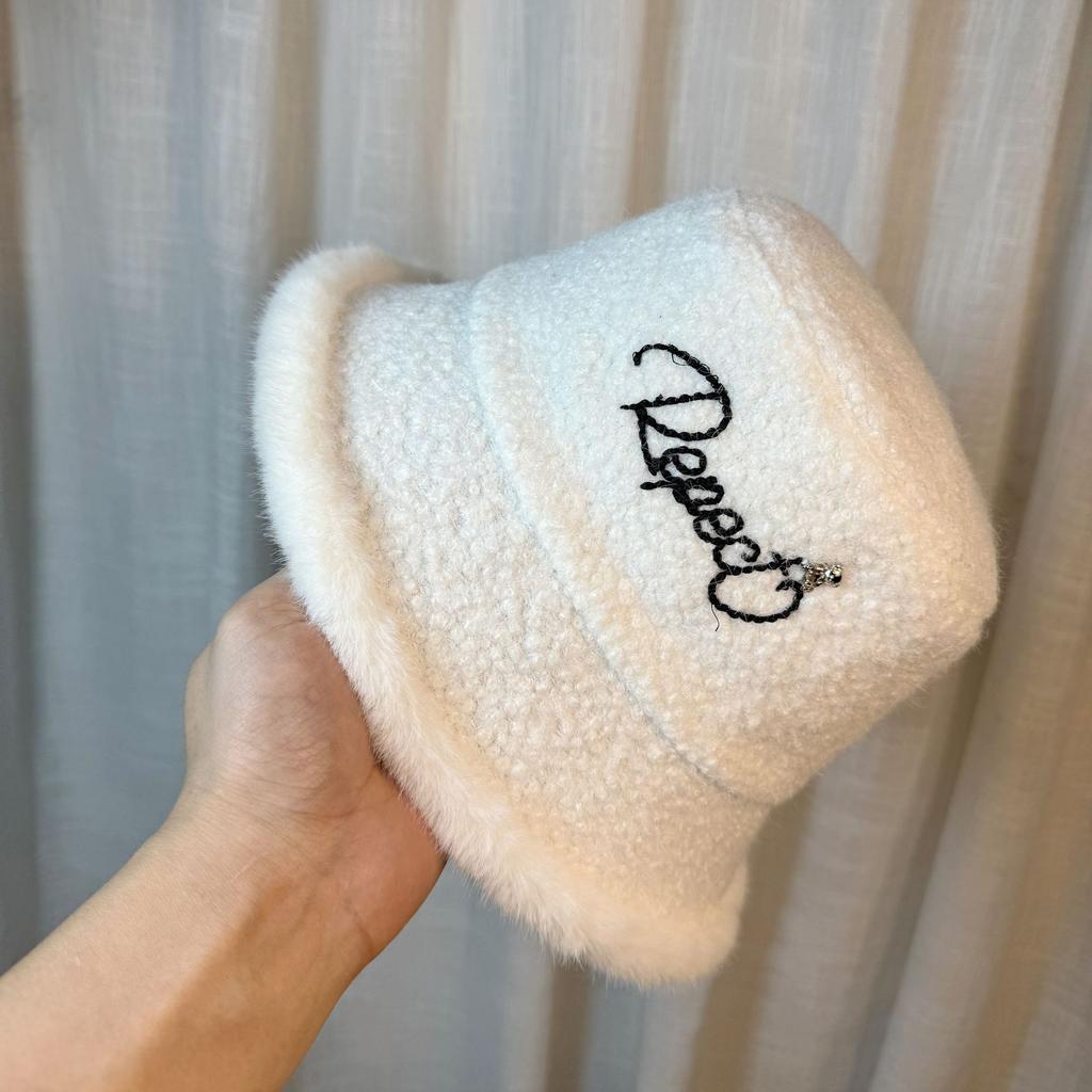 New Style Fisherman Hat for Women In Autumn and Winter Simple and Fashionable Plus Velvet To Keep Warm Mink Hair To Show Face Small Basin Hat Trendy