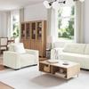 Sofa Set 3 Pcs Cream 221 X 80 X 80 Cm Velvet