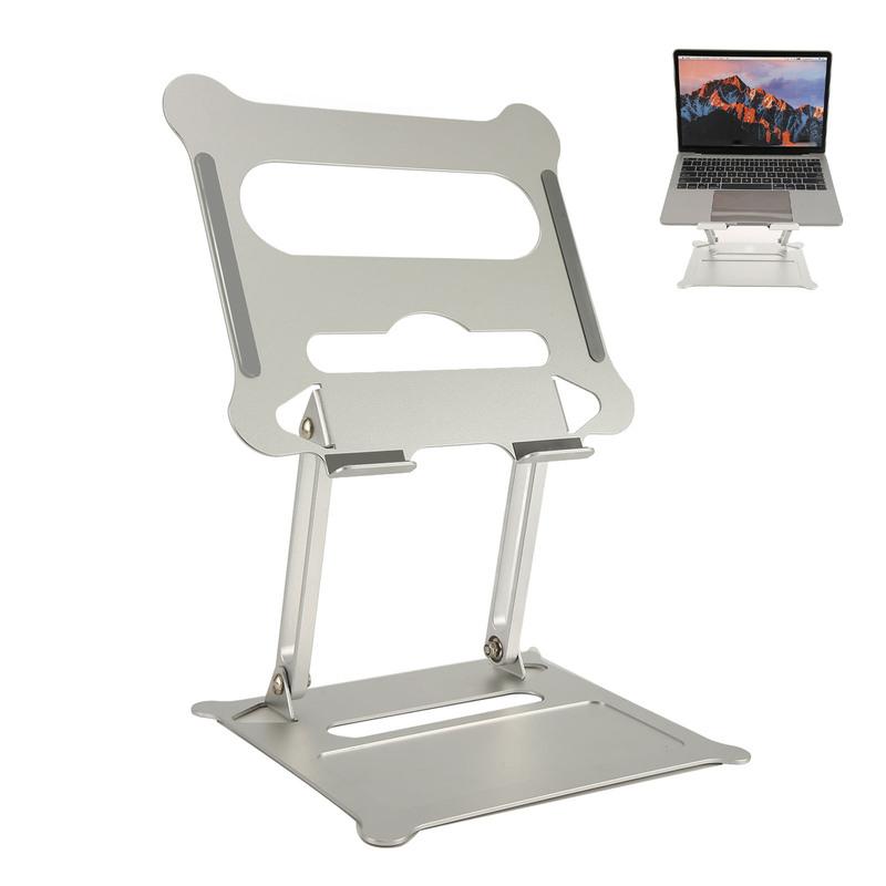 Laptopständer Wärmeableitung Verstellbarer Winkel Tragbar Silber Laptopständer Aluminiumlegierung für Schreibtisch