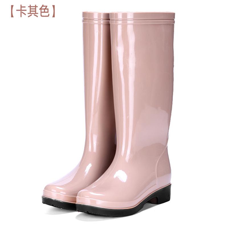 Women's tall water shoes non-slip velvet cotton rain shoes rain boots bucket cover shoes water boots thickened