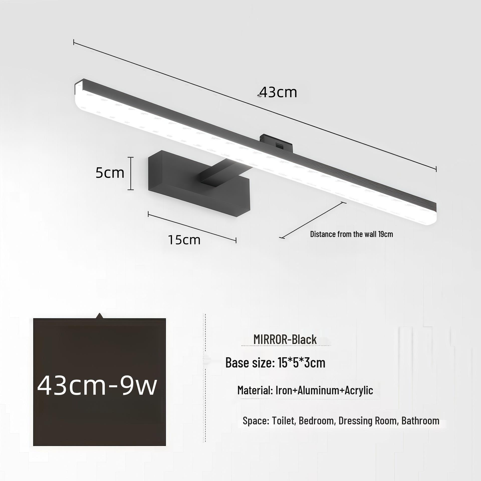 

Влагозащищенный светодиодный настенный светильник с защитой от запотевания - акриловый однорычажный светильник для туалетного столика для макияжа в ванной комнате, установка без сверления. White Light 6000K
