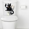 Cute Cartoon Cat PVC Toilet Sticker Self-Adhesive Removable for Bathroom Wall Decor