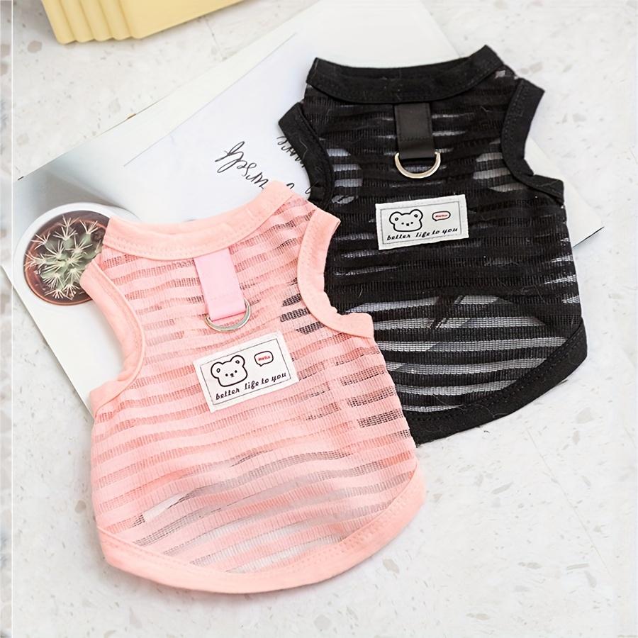 Pet Two Leg Jacket Breathable Lightweight Hollow Striped Bear Can Pull Dog Tank Top Cat Teddy Spring/Summer Clothes