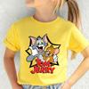 2026 Summer Tom Jerry Print Girls T Shirt 4 To 14 Yrs for Kids Short Sleeve Tees Casual Streetwear Anime Cosplay Clothing