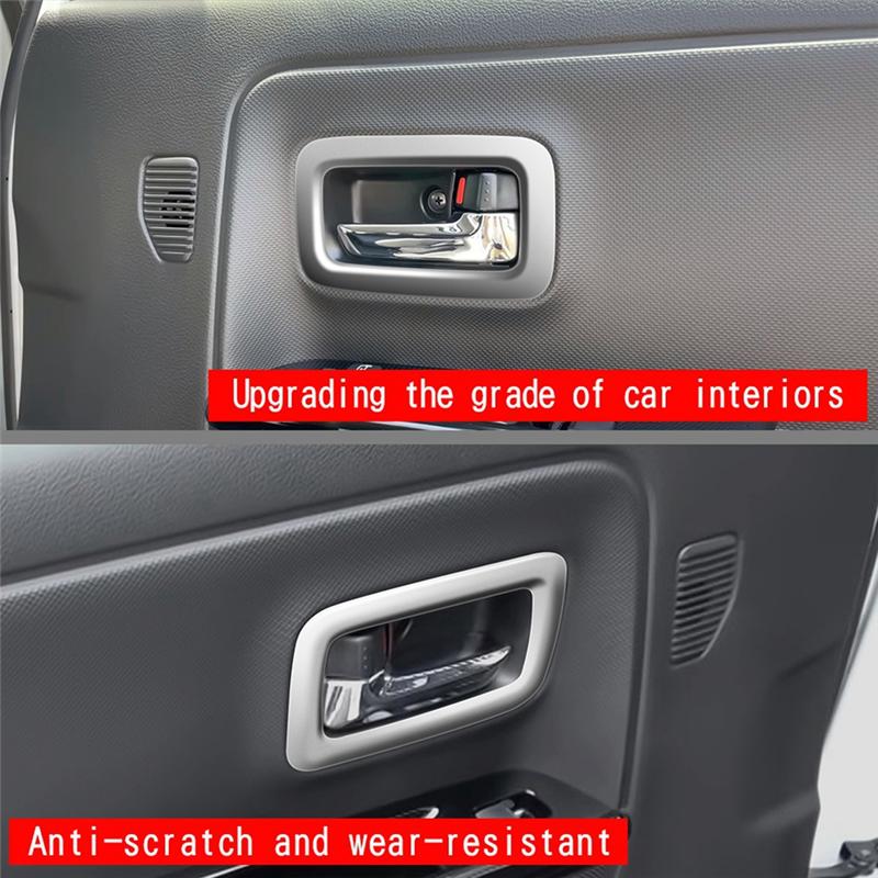Car Silver Inner Door Handle Cover For Spacia 2017-2026 Door Bowl Handle Trim Frame Sticker Accessories