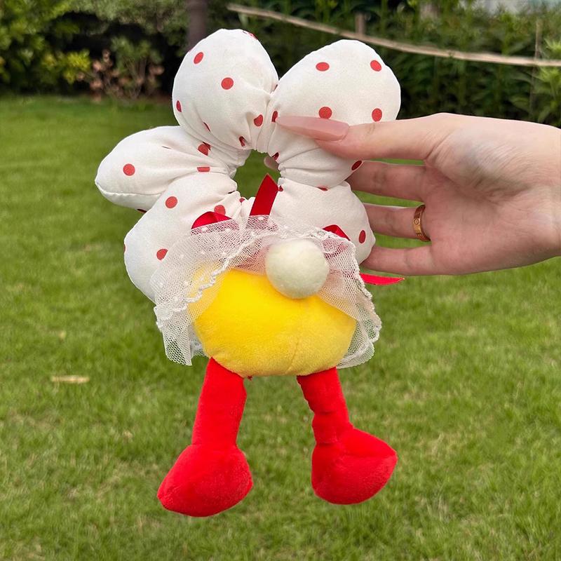 Cartoon Lower Body Of Animal Large Flower Scrunchie For Women Girls Sweet Hair Band Headband Hair Tie Cute Hair Accessories