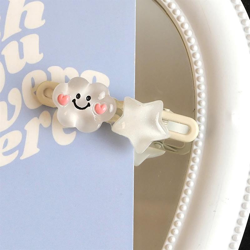1Pc Cute Cloud Hair Clip Star Duckbill Clip Sweet Girl Hair Pin Bangs Side Clip Woman Headwear Hair Accessories