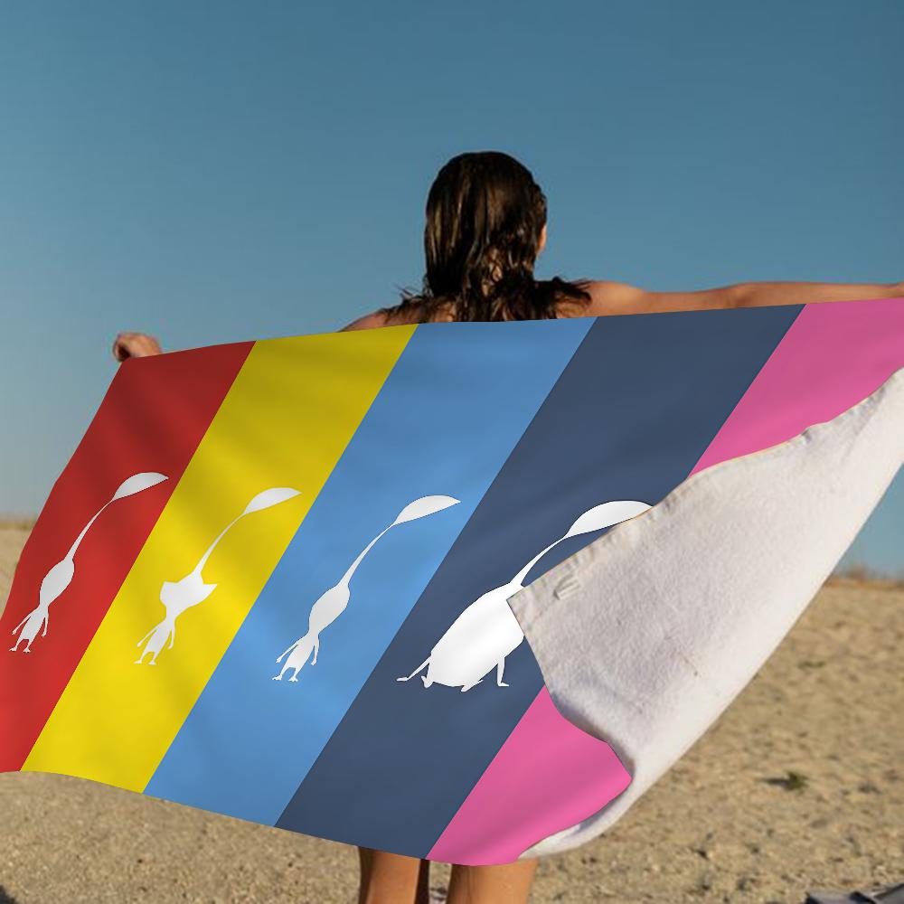 Pikmin Game Microfiber Blanket Quick Drying Beach Towels Oversized Printing Super Absorbent Pool Towel Blanket