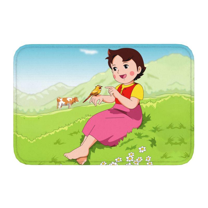Heidi Fille des Alpes Paillasson Antidérapant Cuisine Salle de Bain Tapis Sol Toilettes Entrée Porte Tapis Tapis 40cmx60cm