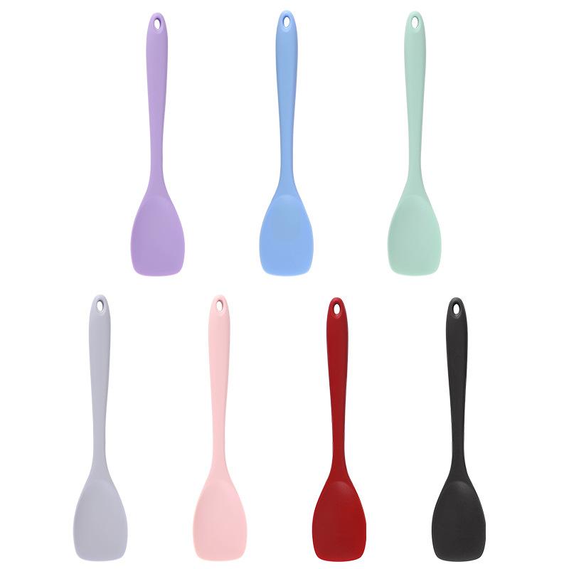 Duckbill Shovel One-piece All-in-one Silicone Flat Head Salad Shovel Baking Tool Mixing Shovel Salad Spoon Random colors