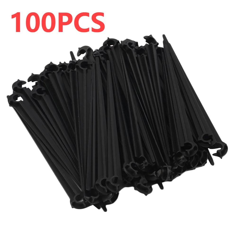 50-100PCS Durable 1/4'' C-type Hook Fixed Stem Support Holder Stakes for 4/7mm Hose Flowerpot Drip Irrigation Fitting Greenhouse
