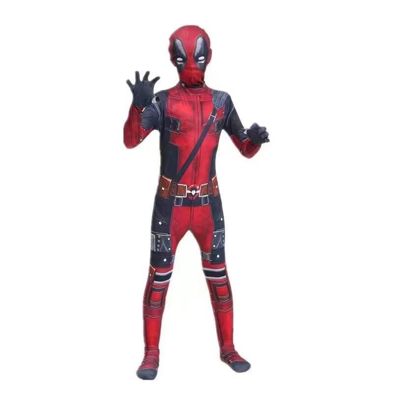 Kids' Deadpool Cosplay Jumpsuit Costume - Anime Style Performance Outfit