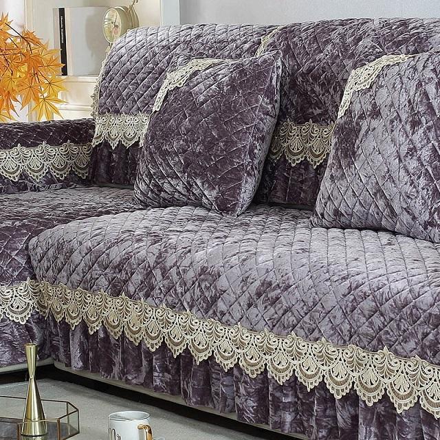 Winter Arm Plush Sofa Cushion Fabric Gold Velvet European -Style High -End Luxury Leather Wood Sofa Non -Slip Sofa Cover