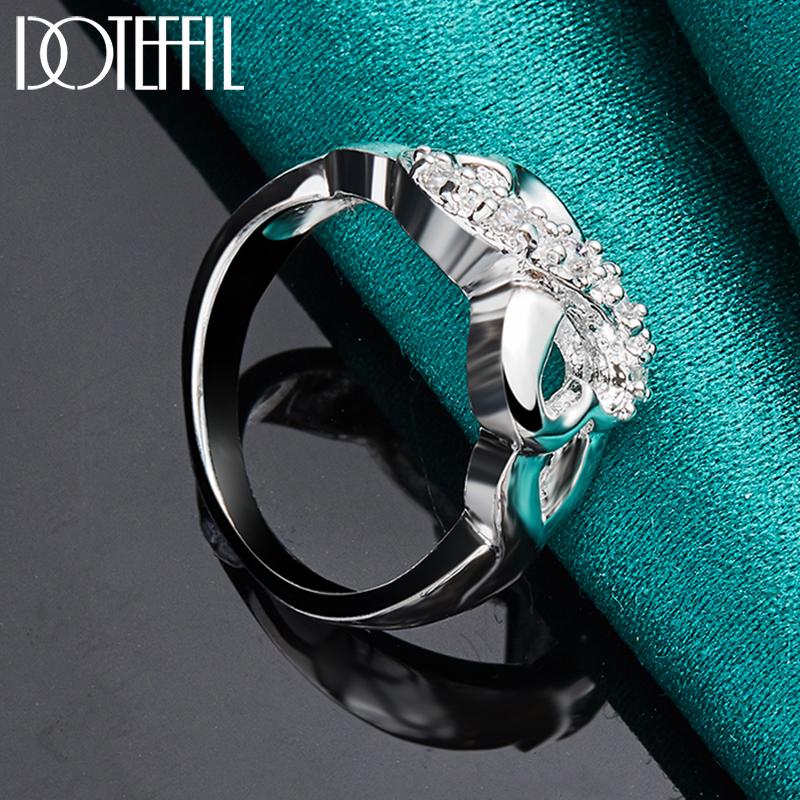 925 Sterling Silver AAA Zircon Heart-shaped Ring, Fashionable Wedding Jewelry