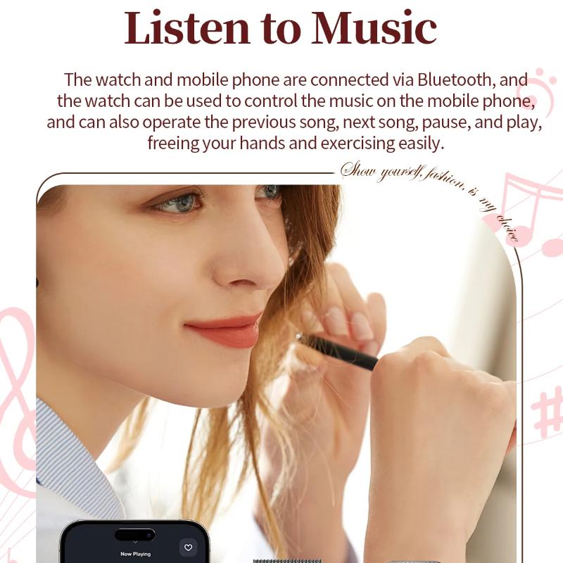 Móda Nové Dámské Chytré Hodinky AMOLED Zakřivená Obrazovka IP68 Vodotěsné Hlasové Bluetooth Volání Monitor Srdečního Tepu Krevního Tlaku Zdravotní Chytré Hodinky