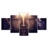 Golden Buddha Statue 5 Piece Canvas Wall Art Five Panel Print Modern Art Poster Home Decor Picture Gift For Him For Her