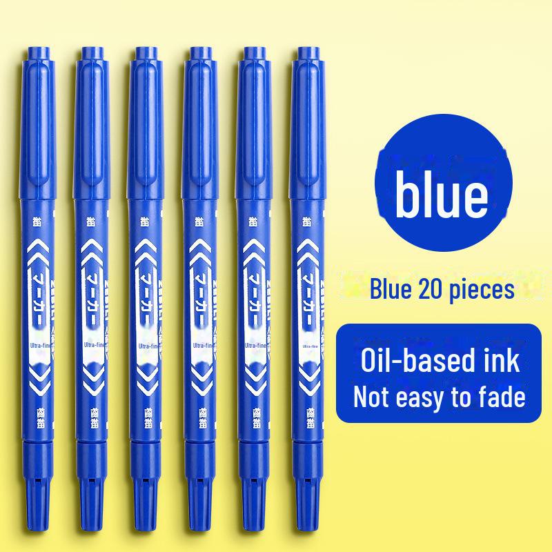 Waterproof Double-Headed Hook Pen for Students - Durable, Non-Fading, Art Marker for Primary and Kindergarten.