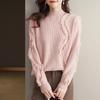 Sweater for Women Autumn Winter Thickened Warm Knitted Stretchy Long Sleeve High-neck Tops