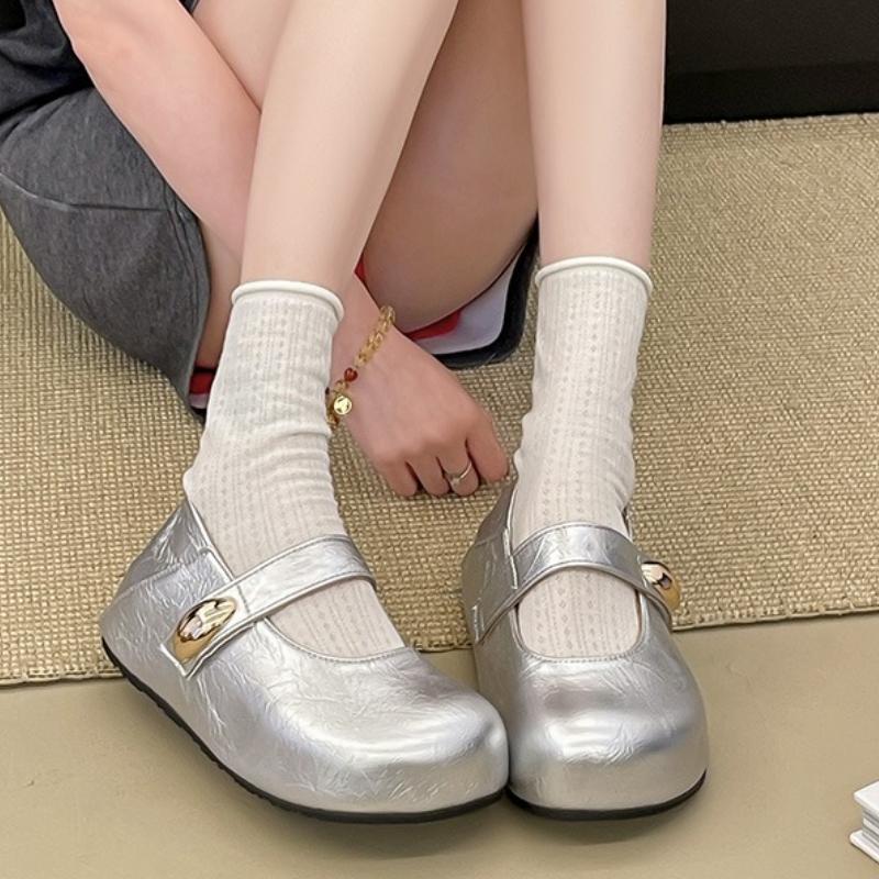 

Fashion Women Flats Platform Shoes Casual Summer Loafers New Fashion Sandals 2025 Sport Sneakers Square Toe Slippers Woman Zapatillas 40 серебряный