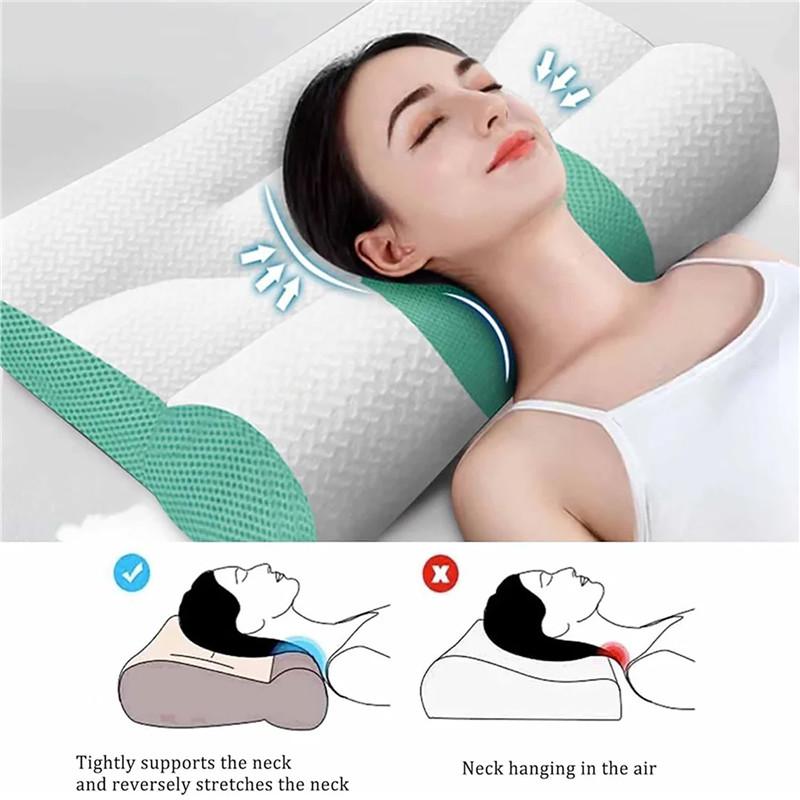 Oreiller cervical ergonomique 71X41 cm, hauteur 12 cm, oreiller à