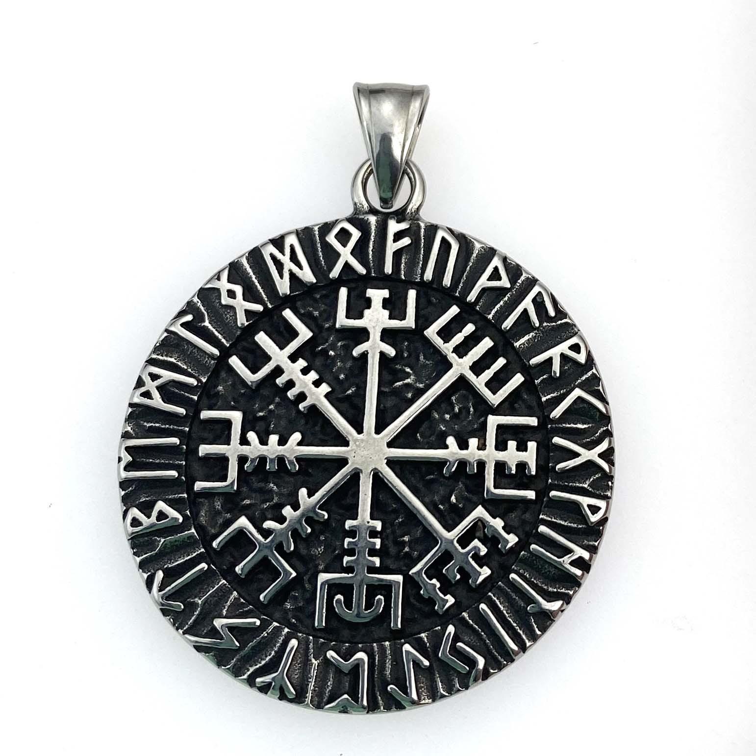 

Подвеска из нержавеющей стали с компасом, ожерелье с диском темного ветра, персонализированные аксессуары из титановой стали в стиле ретро