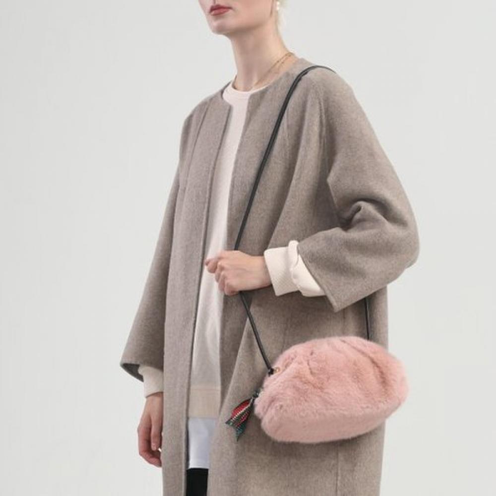 Lala Pink Fur Clutch Crossbody Bag  Lala2f136 