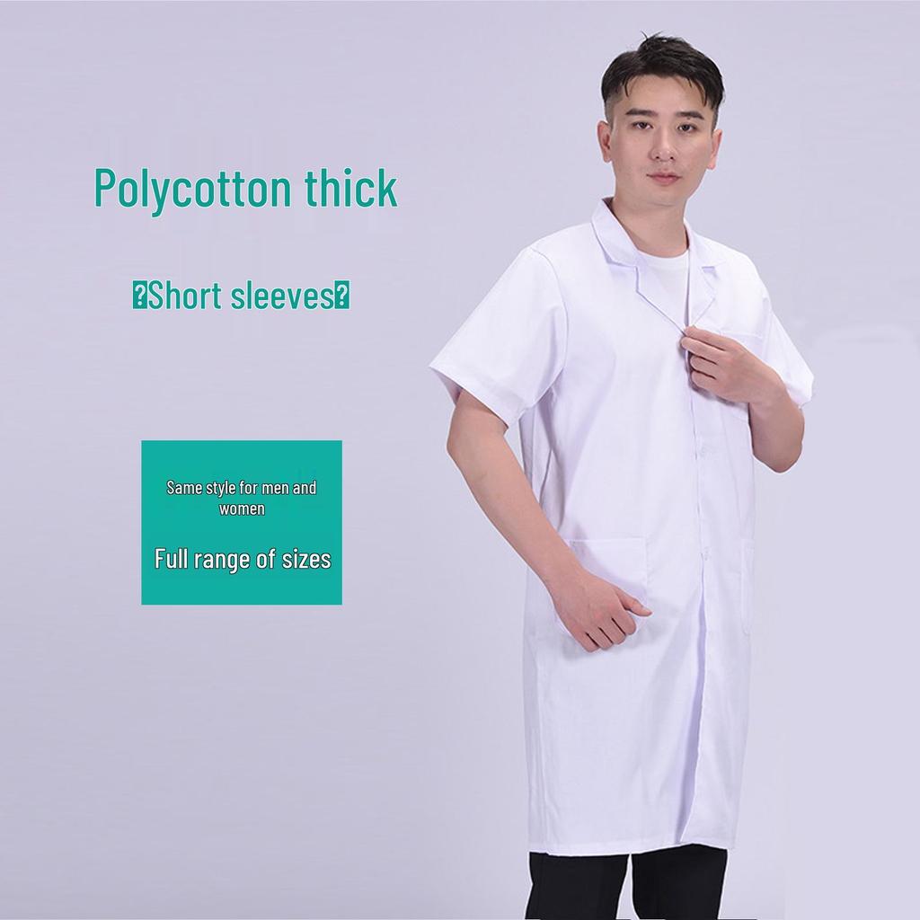 Women's Long-Sleeved White Lab Coat for Medical, Nursing, and Laboratory Use