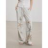 Thelight Lucky Starfish Series Relaxed Oxygen Casual Sweatpants Women M Flower Gray Trousers Dog Walking Wear