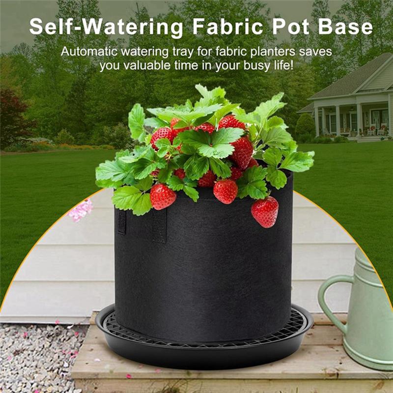 A84X-Self Watering Fabric Pot Base 4-Pack Auto Pots Fit 5 Gallon Grow Bags,Auto-Irrigation Water Delivery System