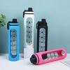Glaswasserflasche mit Silikonhülle Zeitmarkierung 1000ml Auslaufsicher Borosilikat Wasserbecher für Sport Fitness Büro BPA-frei Getränke Geschenkidee