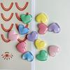 Mini Shiny Heart Resin Charms DIY Decals for Phone Case Hair Clip Craft Accessory Pink White Craft Supply