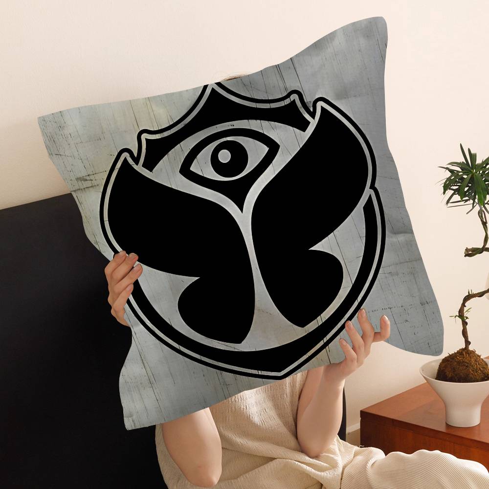 T-Tomorrowlands Music Logo Pillow Cover For Bedroom Room And Living Room Sofa Decorative Cushion Cover