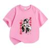 Kids Boys Girls 100% Cotton Crew Neck Short Sleeve T-Shirt, Cute Anime Character Print Casual Summer Tees for Cartoon Demon Slayer Fans Daily Wear Out