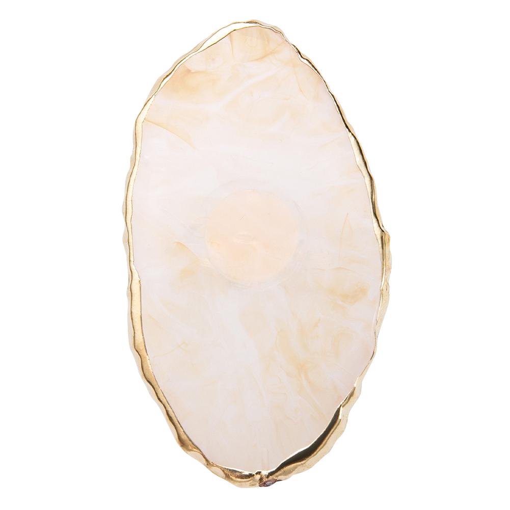 

Смола Палитра для смешивания лака для ногтей Золотой край Нейл-арт Живопись Палитра смешанных цветов Регулируемое кольцо на палец для женщин кофейный