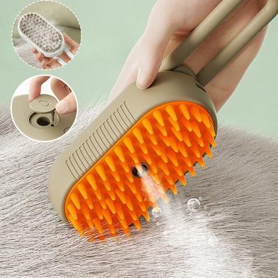 Neue dampfende Katzenbürste 3 in 1 Elektrische Anti-Spritz-Hundebürste mit Dampfspray für Massage-Tierpflegekamm Haarentfernungskämme