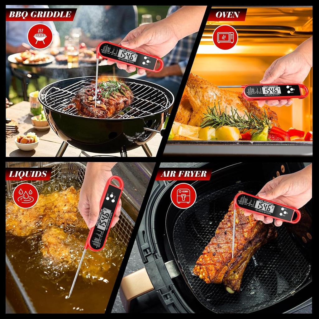 Digital Meat Thermometer for Cooking and Grilling - Instant Read Food Thermometer Strong Magnet and Calibration