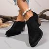 Escarpins tendance à bout pointu et talon épais pour femmes 2025 Nouveaux Chaussures de soirée noires style britannique Femme Mode Mocassins à talons en cuir PU pour femmes