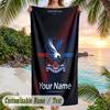 Beach Towel Crystal Palace Print Custom Name Text Soft Towel for Swimming Pool