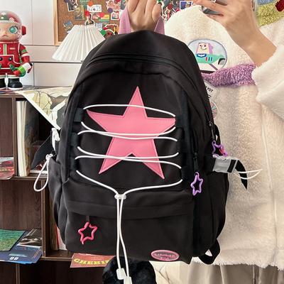Japanese Drawstring Schoolbag Female Junior High School Student Cute Star Leisure Class Backpack Large Capacity Campus Student Backpack
