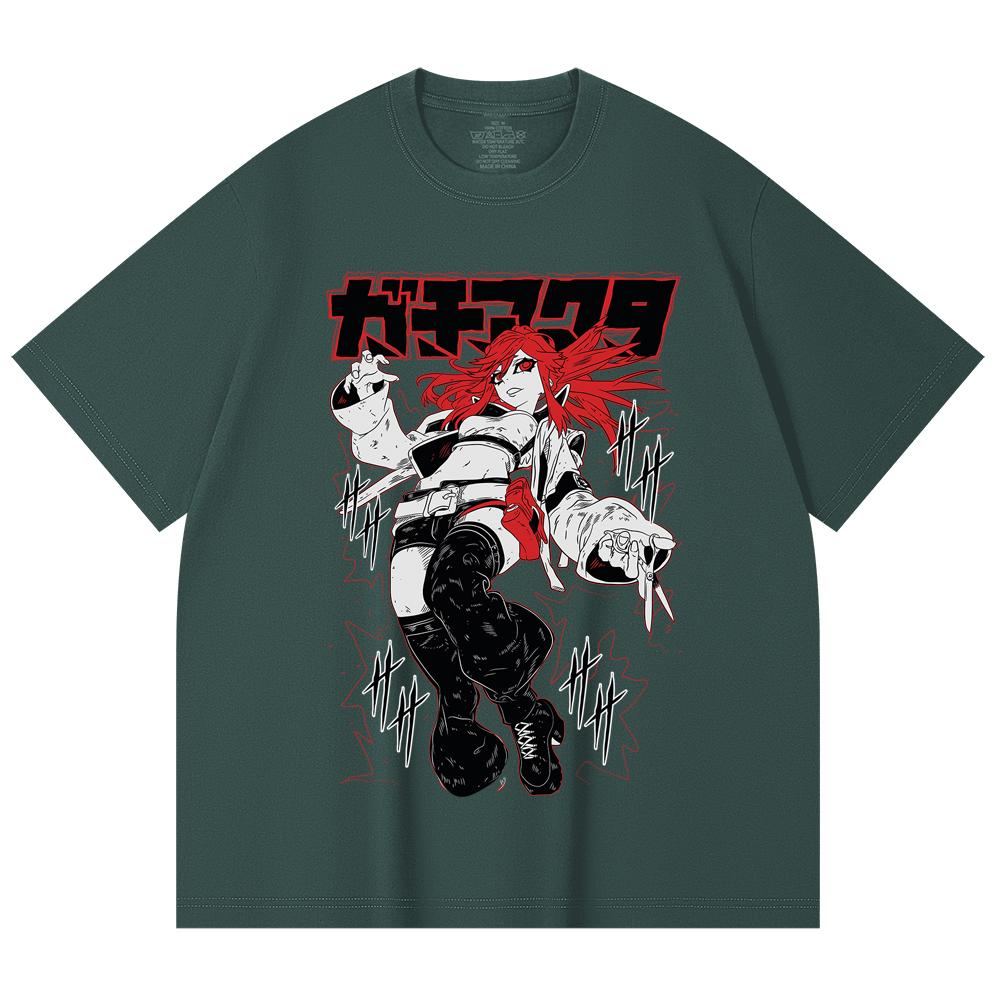 230 Gsm 100% Cotton Gachiakuta V6 Riyo White Print Unisex Heavy Cotton T Shirt