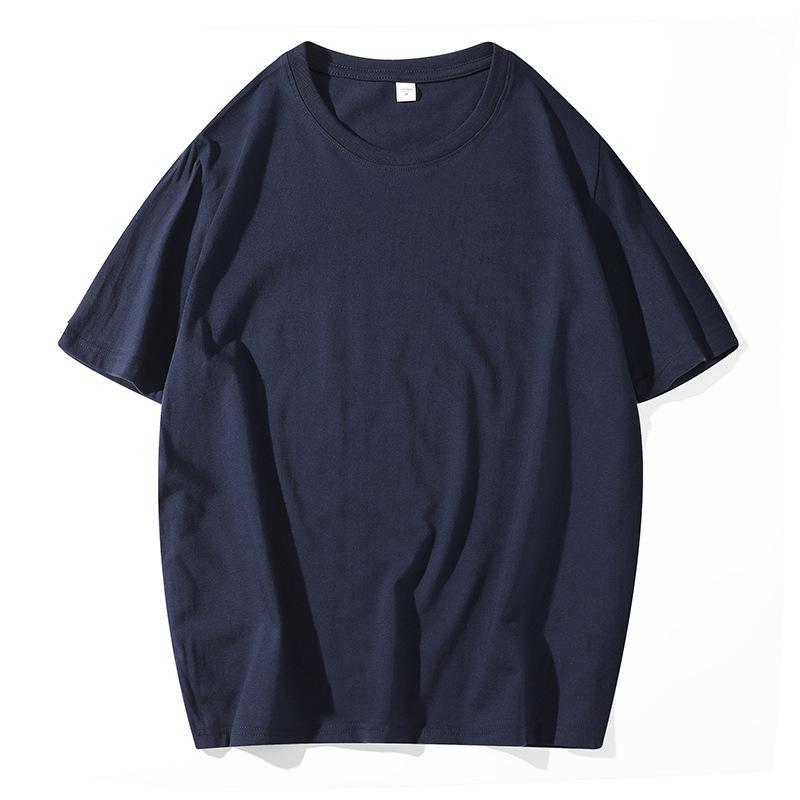 Short-sleeved T-shirt Hong Kong style loose T-shirt pure cotton half-sleeved men's short-sleeved small shoulder-length combed couple T-shirt