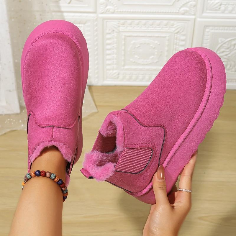 Winter Women Platform Boots Thermal Snow Boots Fur Lined Elastic Ankle Warm Short Boots New Slip Resistant Cold Shoes for Women