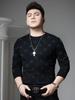 European Station 2025 New Autumn and Winter Trendy Printed Sweater for Men, Round Neck Pullover, Long Sleeve, Warm Knit Base Shirt