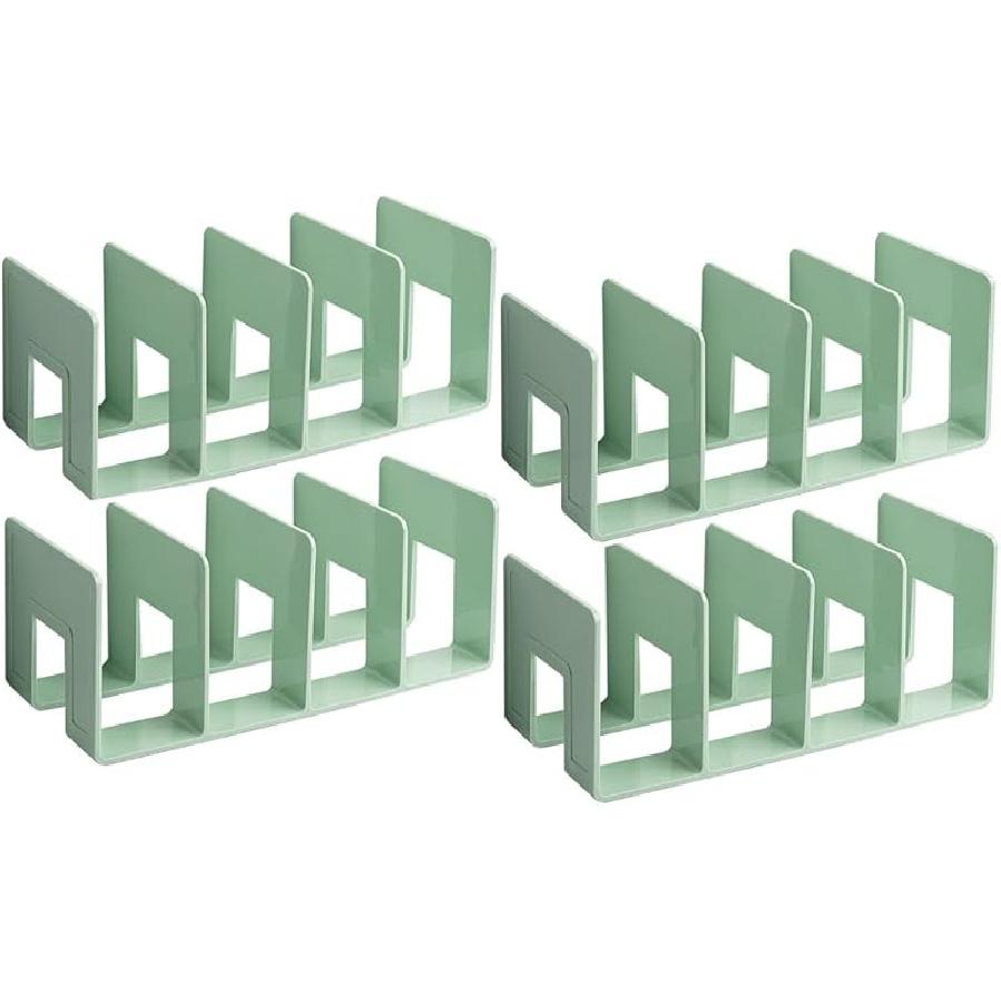 4Pack Clear Acrylic File Sorter, 4 Large Slots Desk Organizer, Desktop File Folder Holder Organizer, Office Storage Stand Rack for Book, Purse,