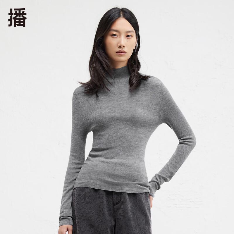 Broadcast Elegant Stand-Collar Long-Sleeve Knit Sweater