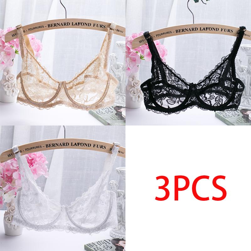 Europe and The United States Thin Single-layer Sexy Bra Full Lace Steel Ring Cottonless Bra Adjustable Big Yards Bra