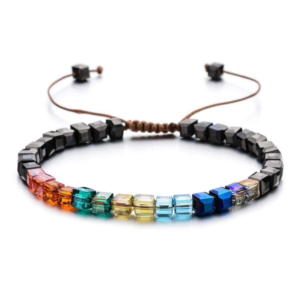 

ZMZY Sparking Mixed Glass Crystal Bracelet Rainbow Style Fashion Shinning Charm Bracelets For Women Wedding Jewelry Gift