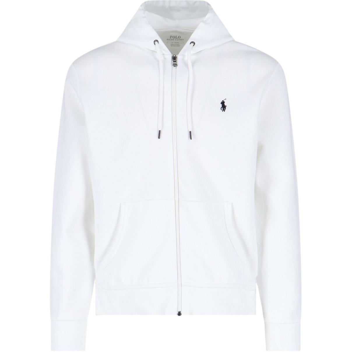 

Polo Ralph Lauren Ss22 Худі на блискавці з вишитим логотипом, з довгим рукавом, чоловіча кофта-толстовка, біла 710883329013 L